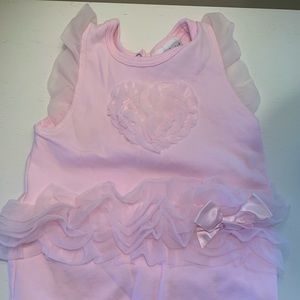 Kyle and Deeha ruffles pink onesie 6-9 months.